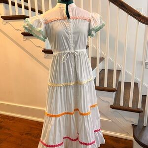 CeliaB White Maxi Dress with Multicolor Accents